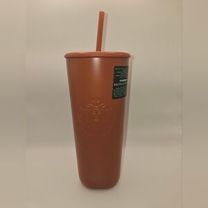 Starbucks 2024 Terracotta Recycled Stainless Steel Triangle Tumbler 24oz